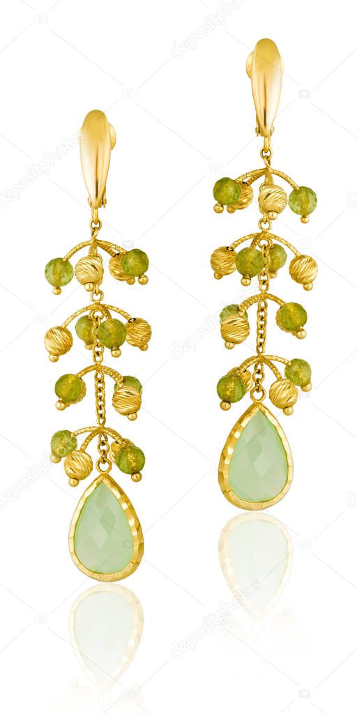 fashion women's earrings in gold. women's jewelery gift