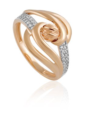 altın özgün kadın yüzük. Bir kadın için değerli bir hediye.