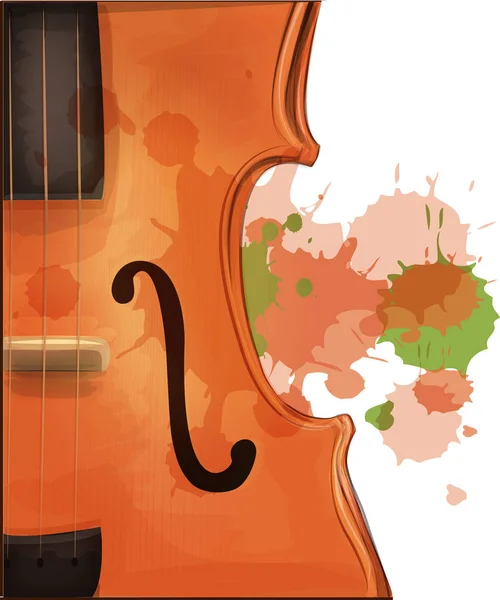 Violon Sur Fond Blanc Illustration Vectorielle Instrument Musique — Image vectorielle