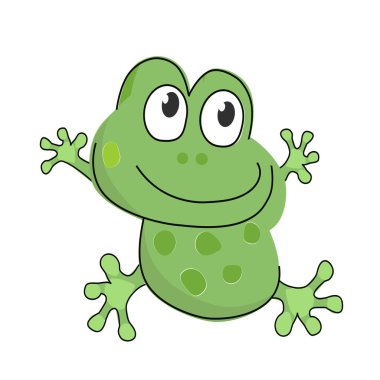 Yeşil mutlu kurbağa. Vektör grafikleri