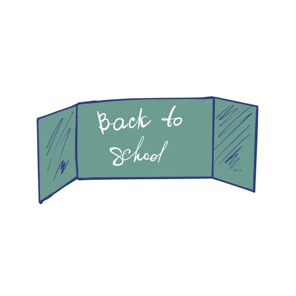 Color illustration of a blackboard with an inscription. Back to school. Stock vector illustration on a white isolated background. For a logo, for icons in social networks. — Stock Vector