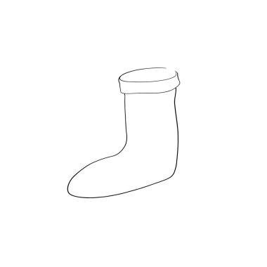 Noel çorapları. Devamlı çizgi çizimi. Vektör çizimi. Tasarım Ürünleri EPS10