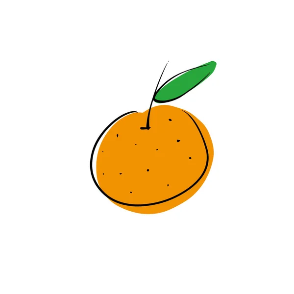 Ilustración vectorial. Mandarina coloreada resaltada sobre un fondo blanco. Ingrediente para limonada, mermelada. — Vector de stock