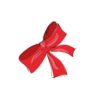 Beyaz izole arkaplanda güzel kırmızı fiyonk.