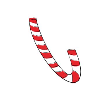 El yapımı Noel şekeri. Tatlı Red Lolipop. Vektör illüstrasyonu.