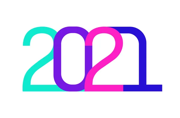 2021 Happy New Year Background Number Colorful Number 2021 Vector — Stock Vector