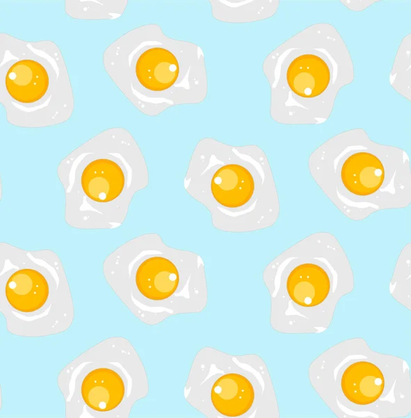 Padrão sem costura vetorial com ovos mexidos — Vetor de Stock
