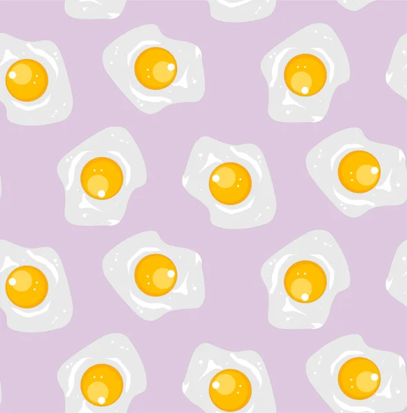 Patrón sin costura vectorial con huevos revueltos — Vector de stock