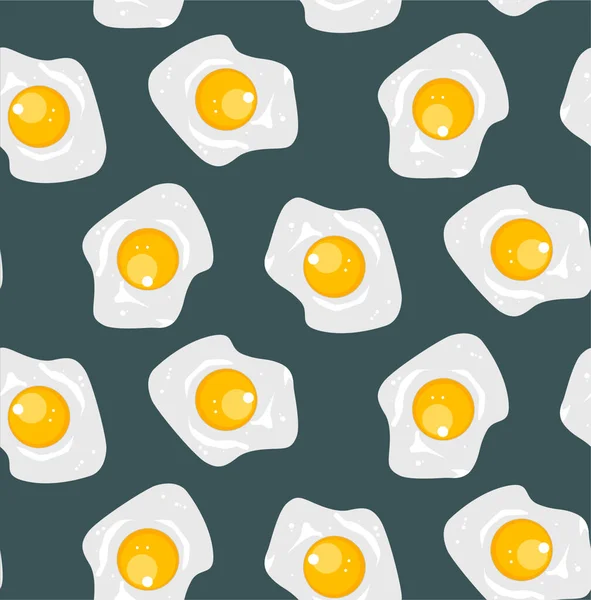 Padrão sem costura vetorial com ovos mexidos —  Vetores de Stock