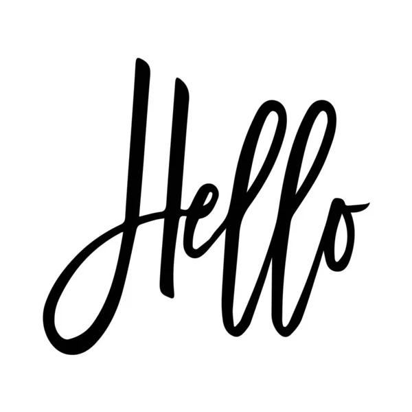 El çizimi vektör yazması. Merhaba mesaj beyaz arkaplanda izole edildi. Pankart, poster ya da baskı şablonu. Güzel harf koleksiyonu.