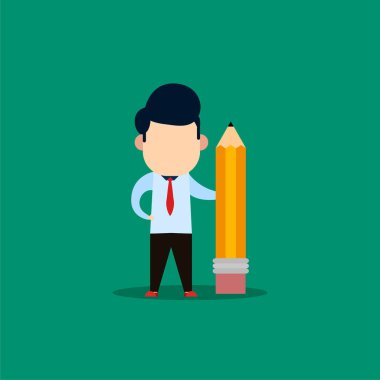 Elinde kalem tutan bir iş adamı.