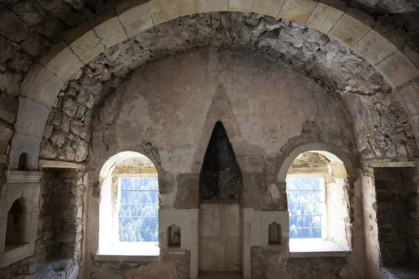 Macka Trabzon Turquía Agosto 2014 Patio Del Monasterio Sumela Bajo — Foto de Stock