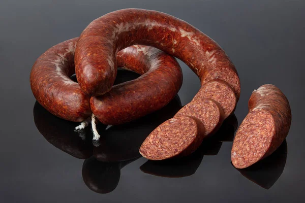 Turkish Sausage Kangal Sucuk Sujuk Sucuk Dry Spicy Sausage Isolated — Stock Photo, Image