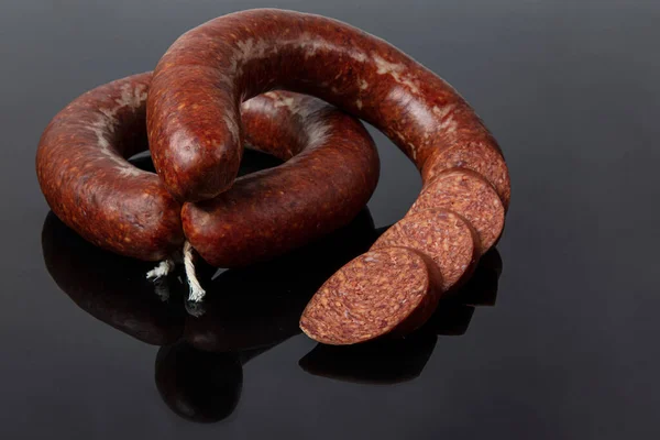 Turkish Sausage Kangal Sucuk Sujuk Sucuk Dry Spicy Sausage Isolated — Stock Photo, Image