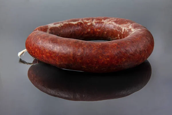Turkish Sausage Kangal Sucuk Sujuk Sucuk Dry Spicy Sausage Isolated — Stock Photo, Image