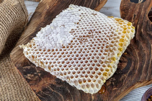 Magical Honeycomb Close Honey Harvesting Honey Picking Organic Honeycomb Turkish — Stock Photo, Image