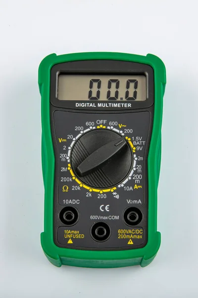 Digitale Elektrische Tester Multimeter Digitale Multimeter Met Sondes Een Witte — Stockfoto