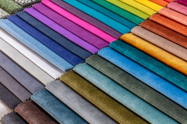 Tekstil örnekleri renk çizelgesi. Arkaplan rengi kumaş kumaş kumaş tasarımcısı.