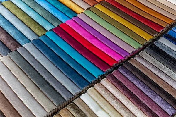 Muestras Textiles Carta Colores Fondo Pantone Color Tela Muestras Diseñador — Foto de Stock