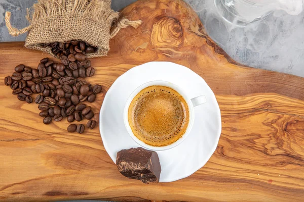 Berühmte Und Köstliche Türkische Kaffee Hölzernen Hintergrund — Stockfoto