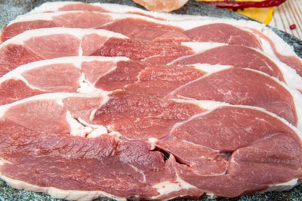 Barbacoa Rib Eye Steak Seca Envejecida Wagyu Entrecote Variedad Filetes — Foto de Stock