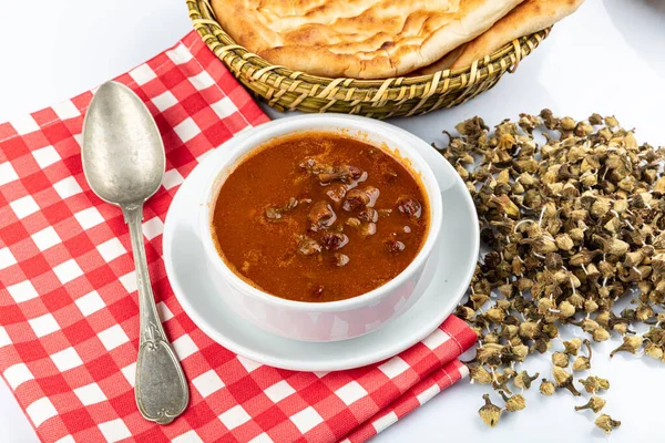 Tradiční Turecké Pokrmy Okra Polévka Konya Styl Okra Polévka Izolované — Stock fotografie