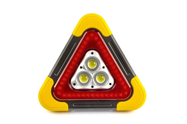 多機能コーブワーキングランプ ポータブル洪水ランプCob作業ライトトライアングル警告ライトSos検索ライト緊急警告交通信号スポットライト白の背景に分離充電式 — ストック写真
