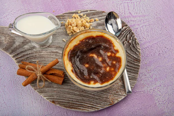 Postre Tradicional Turco Árabe Del Ramadán Pudín Arroz Horno Plato —  Fotos de Stock