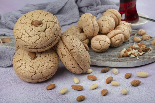 Italian Cantuccini Cookies Sweet Almond Cookies Biscuits Amaretti — Stock Photo, Image