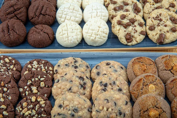 Galletas Dulces Galletas Amaretti Conjunto Deliciosas Galletas Cerca Plato Sobre — Foto de Stock