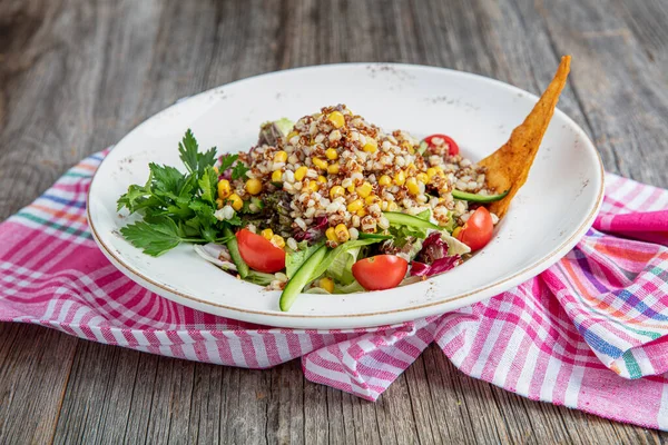 Quinoa salad, (kiona Salad)  vegetarian and diet food. Fresh healthy salad wit kinoa