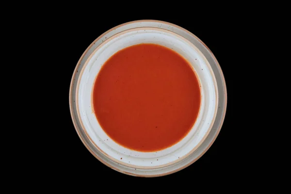 Prato Com Gaspacho Sopa Tomate Espanhola Tradicional Sopa Tomate Uma — Fotografia de Stock