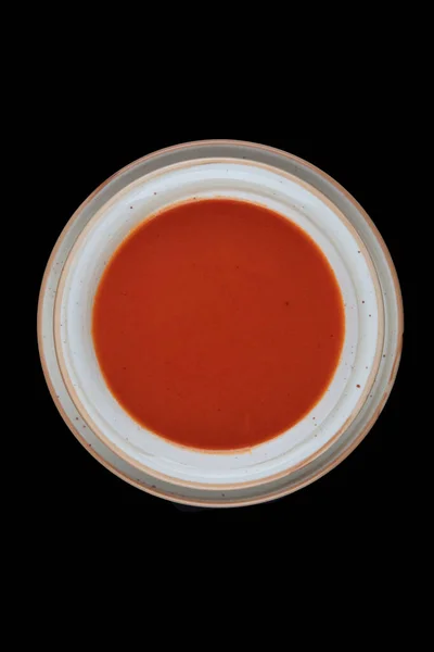 Prato Com Gaspacho Sopa Tomate Espanhola Tradicional Sopa Tomate Uma — Fotografia de Stock