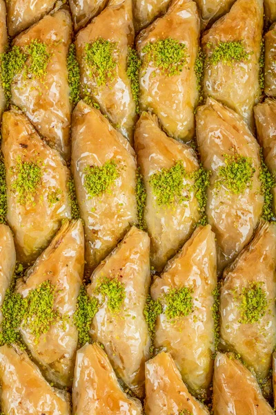 Turkse Dessert Baklava Met Concept Achtergrond — Stockfoto
