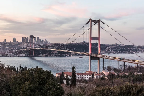 Pont Bosphore Istanbul Turquie Reliant Asie Europe — Photo