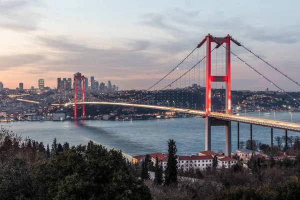 Puente Del Bósforo Estambul Turquía Conectar Asia Europa — Foto de Stock