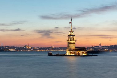 İstanbul, Türkiye 'deki Bakire Kulesi (KIZ KULESI - USKUDAR) 