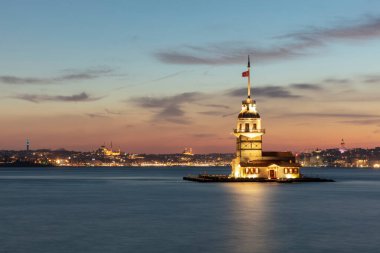 İstanbul, Türkiye 'deki Bakire Kulesi (KIZ KULESI - USKUDAR) 