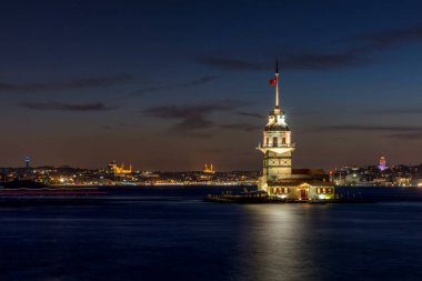 İstanbul, Türkiye 'deki Bakire Kulesi (KIZ KULESI - USKUDAR) 