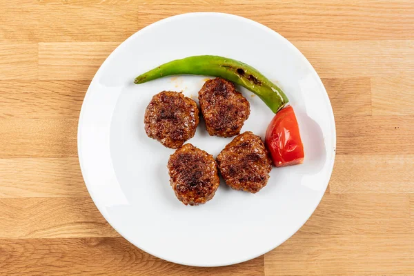 Turks Eten Kofte Kofta Gehaktballen Kebab Kebap — Stockfoto