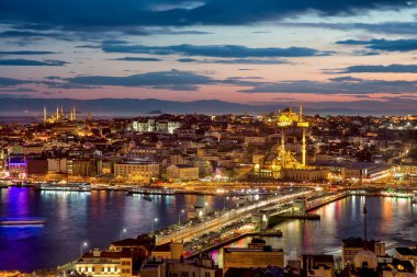 İstanbul, Türkiye 'de güzel bir akşam manzarası