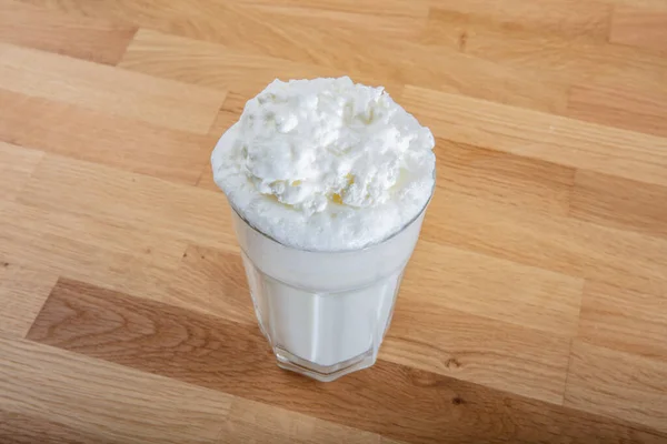 Frischer Hausgemachter Joghurt Joghurt Joghurt Kefir Ayran Lassi Glas Mit — Stockfoto