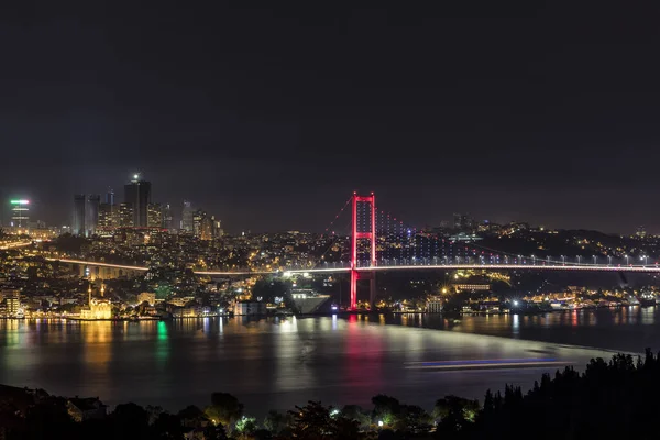 Beauitulf Vue Nuit Sur Ville Istanbul — Photo