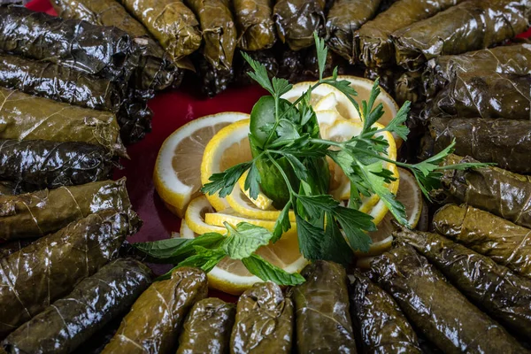 Enveloppe Farcie Huile Olive Cuisine Ottomane Turque Grecque Bel Apéritif — Photo