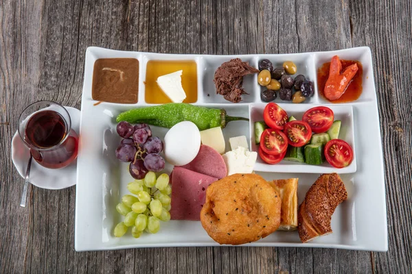 Turkish Cuisine Breakfast Plate Cooking Concept — Stock Photo, Image