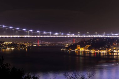 İsveç 'teki Stockholm şehrinin gece manzarası