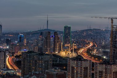 Türkiye 'nin İstanbul kentinin finans merkezi manzarası