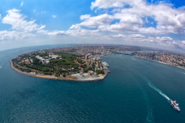 İspanya 'nın Barselona şehrinin hava manzarası