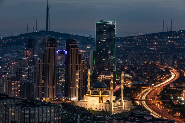 Night View New Financial Center City Istanbul Turkey — стоковое фото