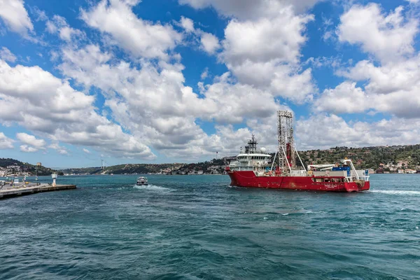 Istambul Turquia Agosto 2017 Grande Embarcação Segurança Costeira Estreito Bósforo — Fotografia de Stock